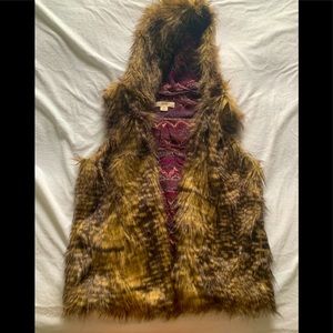 Faux fur vest coat